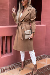Slope City Belted Double Breasted Midi Coat