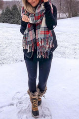 Plaid Tassels Scarf