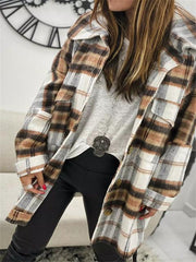 Fashion Casual Plaid  Coat