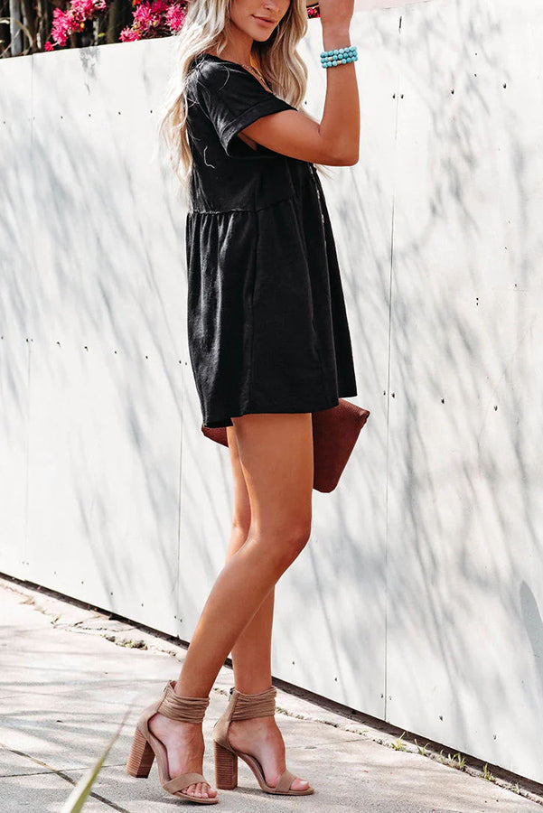 Dyanna Cotton Blend Pocketed Button Down Loose Romper