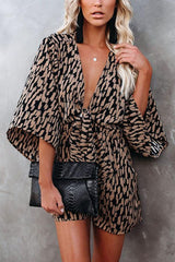 Scratch That Printed Pocketed Tie Romper