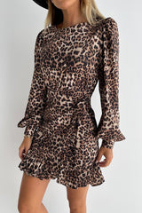 Daytime Romance Leopard Wrap Mini Dress