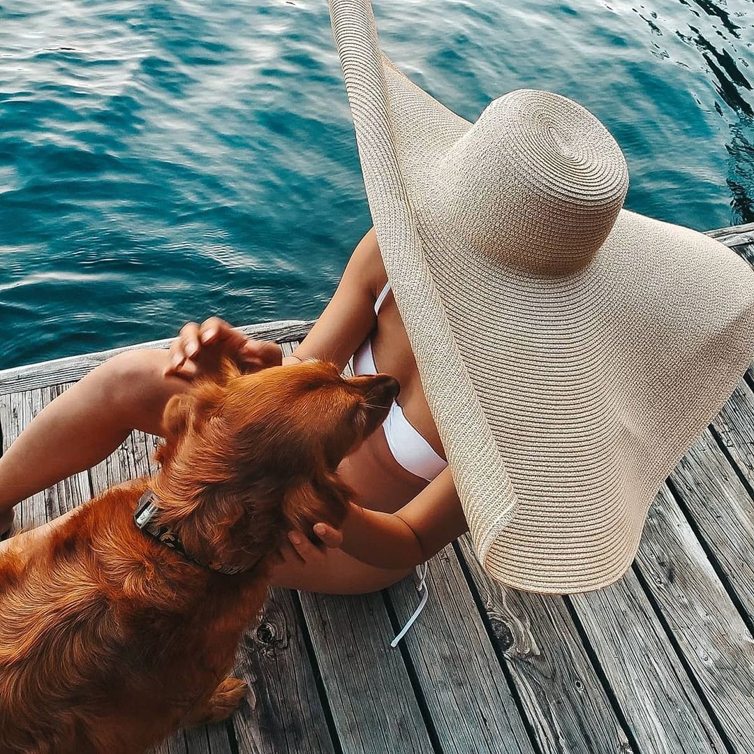 Boho Hat, Beach Hat, Extra Wide Brim Paper Hat, Natalie in White, Blue, Beige and 28 colors  (Soft, 25 cm)