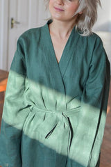 Roomy linen Kimono With Belt