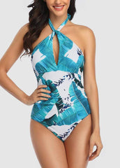 Keyhole Printed One Piece Swimwear