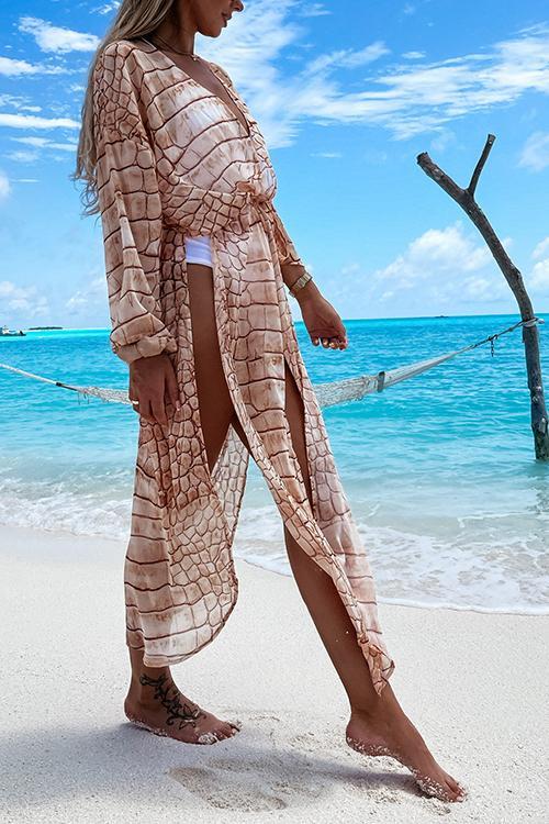 Print Slit Bat Cardigan