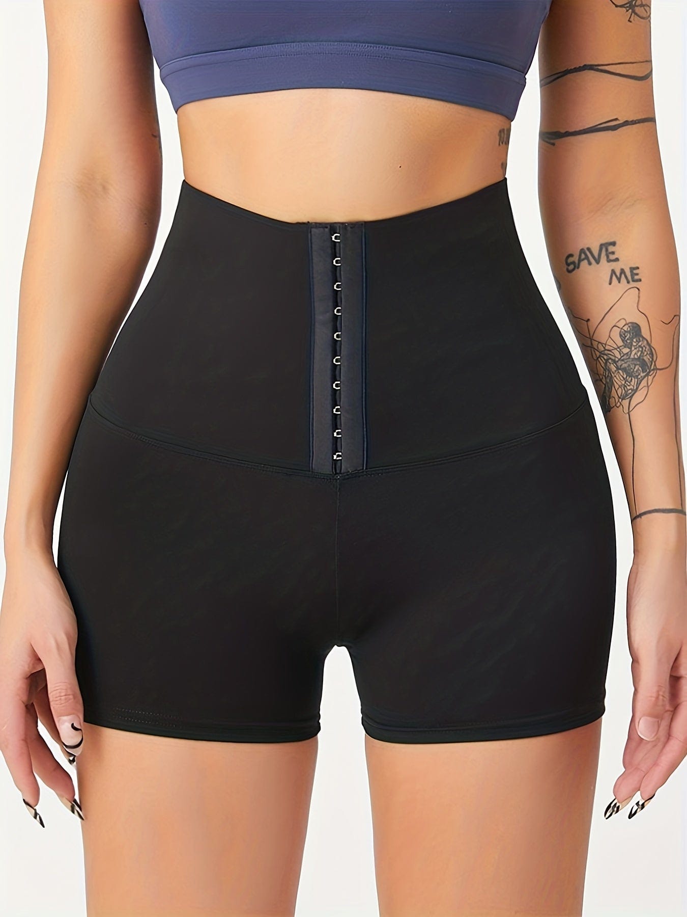 Slim Seamless Buckles High Waist Shapewear Shorts
