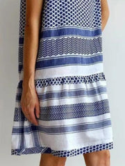 Polka Dot Print Round Neck Dress