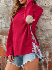 Printed Patchwork Knitted Pullover