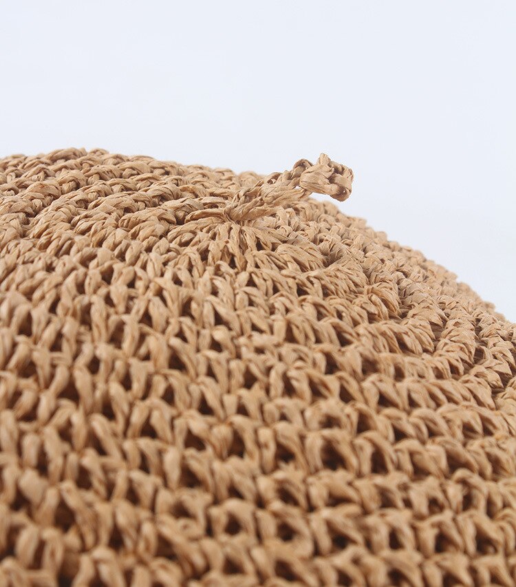Boho Hat, Straw Beret Hat, Sunshine in Black, Beige and 6 colors