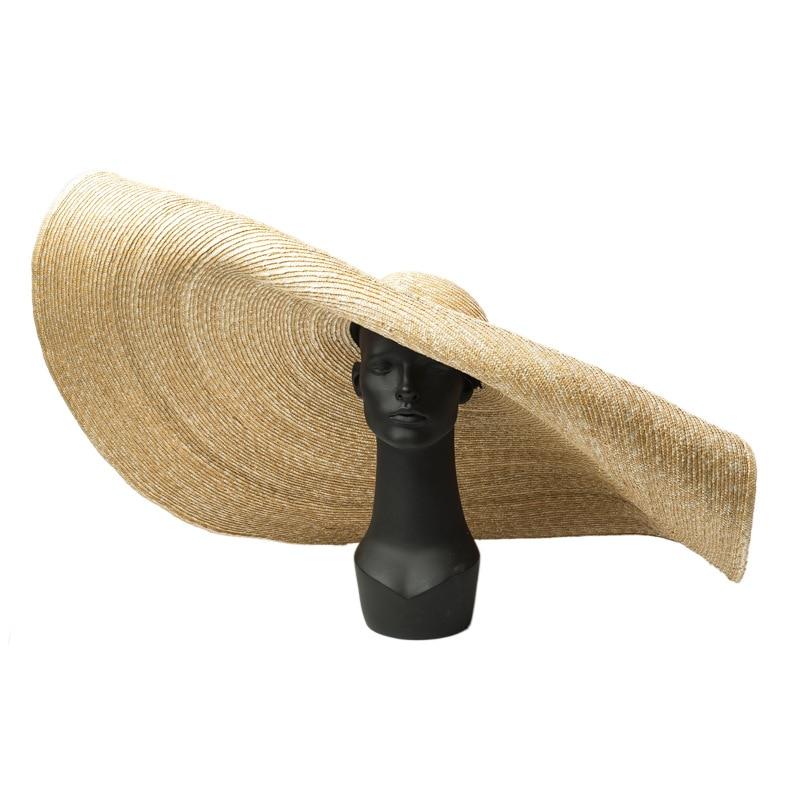 Boho Hat, Sun Hat, Beach Hat, Extra Large Wide Brim Straw Hat (45 cm)