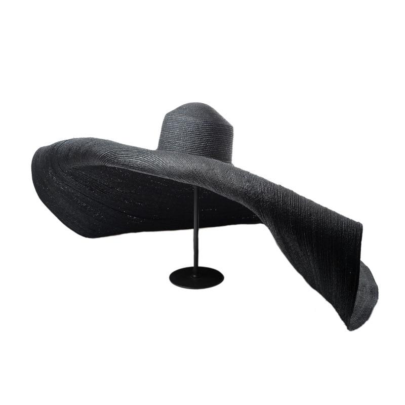 Boho Hat, Sun Hat, Beach Hat, Extra Large Wide Brim Straw Hat (45 cm)