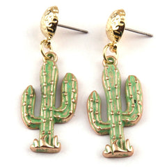 Boho Earrings, RH Dangle Earrings, Green Cactus