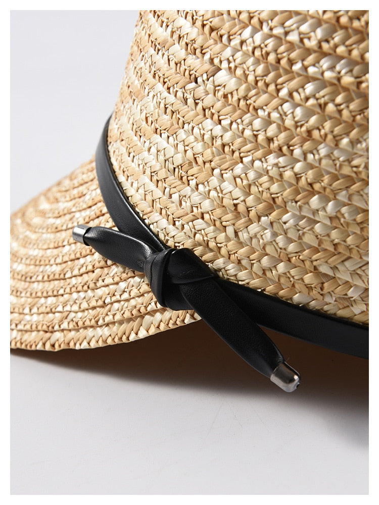 Boho Hat, Sun Hat, Beach Hat, Straw Hat, Baseball Cap, Black Strap