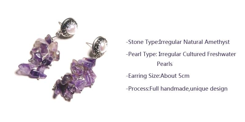 Boho Earrings, Dangle Earrings, Lavender Purple