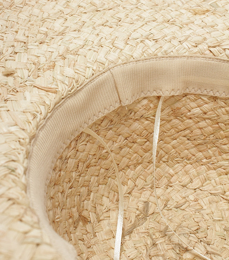 Boho Hat, Sun Hat, Beach Hat, Wide Brim Raffia Hat, Beige Sun Please