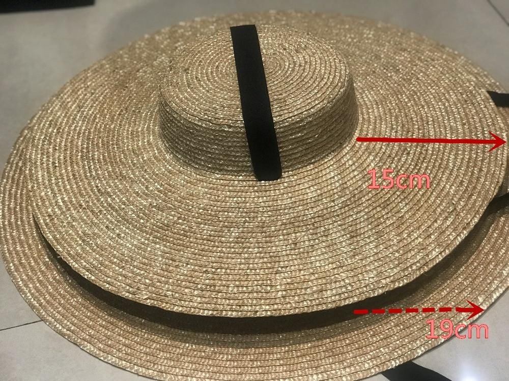 Boho Hat, Sun Hat, Beach Hat, Wide Brim Straw Hat 12,15,18 cm, Ribbon