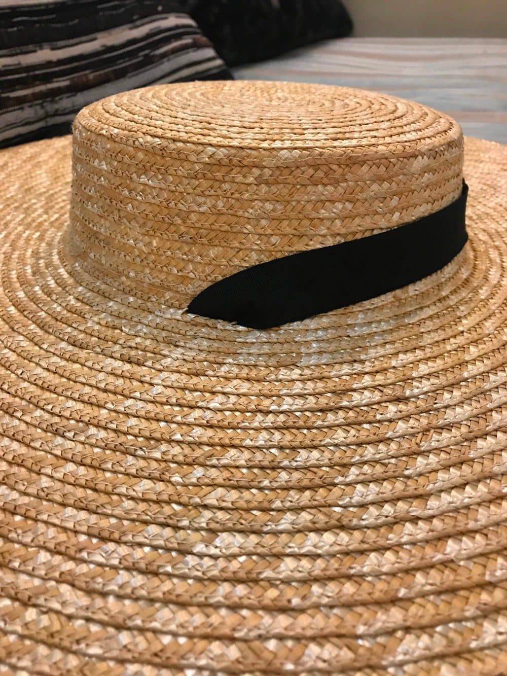 Boho Hat, Sun Hat, Beach Hat, Wide Brim Straw Hat 12,15,18 cm, Ribbon