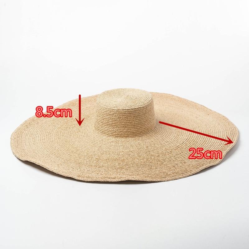 Boho Hat, Sun Hat, Beach Hat, Extra Wide Brim Straw Hat (25 cm)