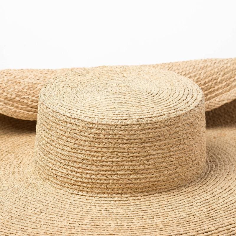 Boho Hat, Sun Hat, Beach Hat, Extra Wide Brim Straw Hat (25 cm)