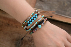 Boho Bracelet, Friendship Bracelet, Blue Turquoiser