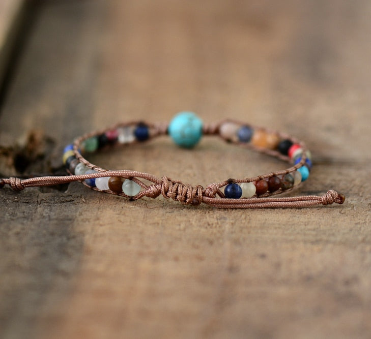 Boho Bracelet, Friendship Bracelet, Blue Turquoiser