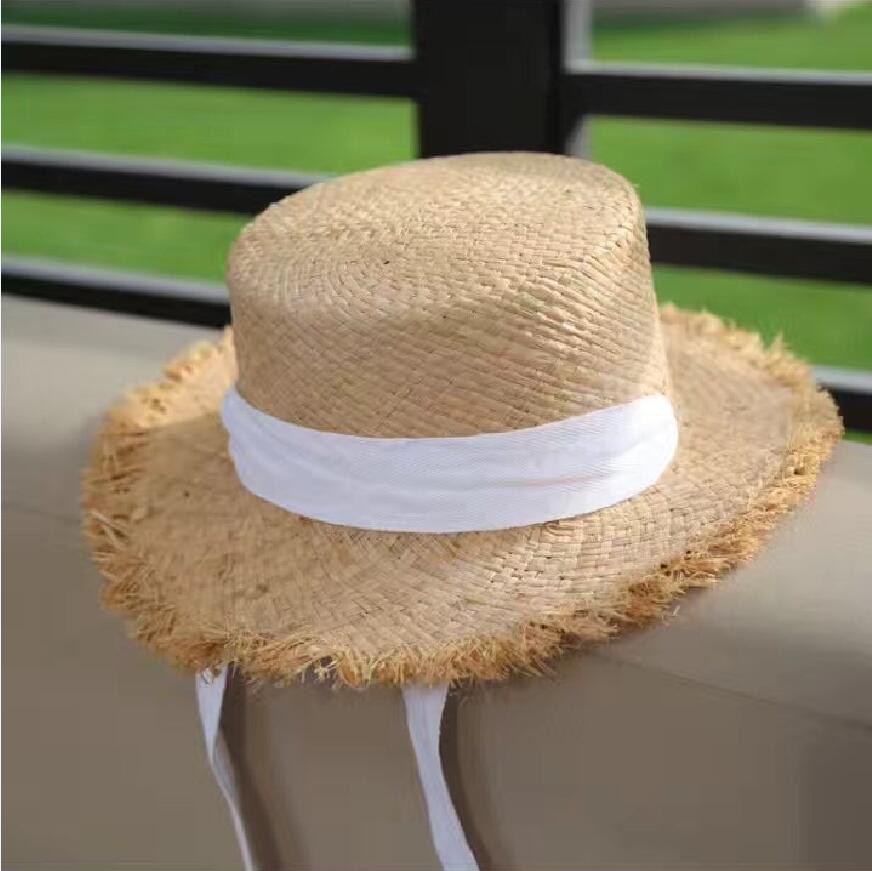 Boho Hat, Kid Hat, Sun Hat, Wide Brim Straw Hat, Little Girl  Hat, Ava White Ribbon