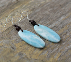 Boho Earrings, Dangle Earrings, Blue Stone