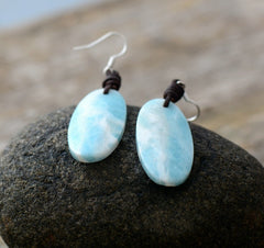 Boho Earrings, Dangle Earrings, Blue Stone