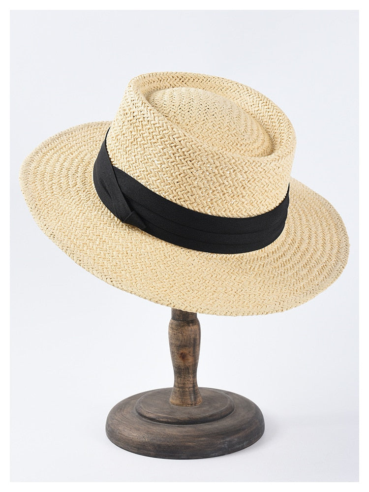 Boho Hat, Sun Hat, Beach Hat, Straw Hat, Bucket Hat, White, Green and 6 colors Ribbon