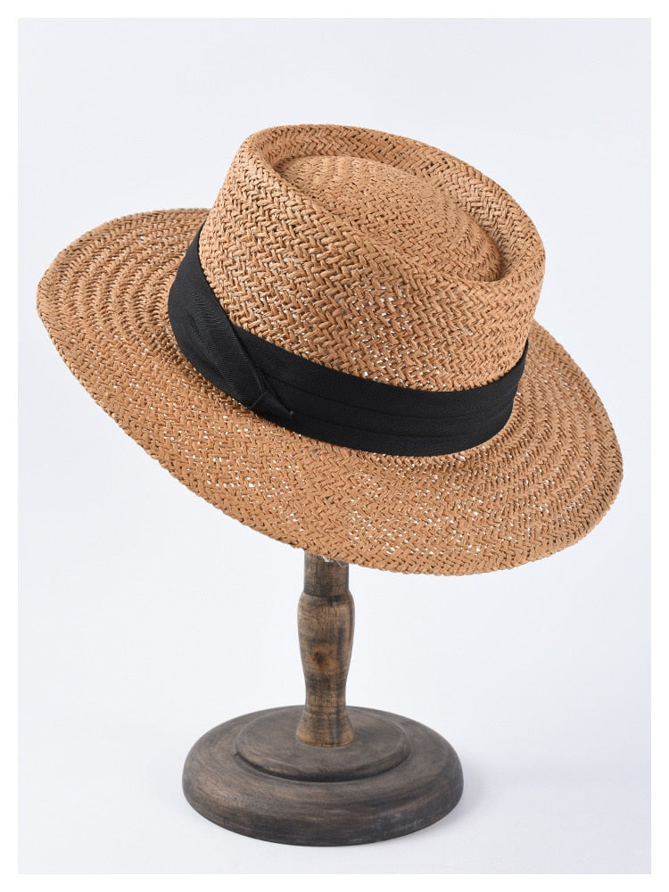 Boho Hat, Sun Hat, Beach Hat, Straw Hat, Bucket Hat, White, Green and 6 colors Ribbon