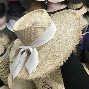 Boho Hat, Sun Hat, Beach Hat, Fringed Wide Brim Raffia Straw Hat, Ribbon