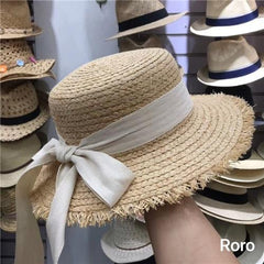 Boho Hat, Sun Hat, Beach Hat, Friged Wide Brim Straw Hat, Sweet