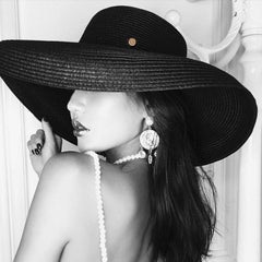Boho Hat, Straw Hat, Floppy Vintage Hat, 14 cm