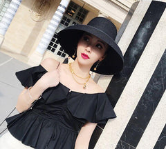 Boho Hat, Straw Hat, Floppy Vintage Hat, 14 cm