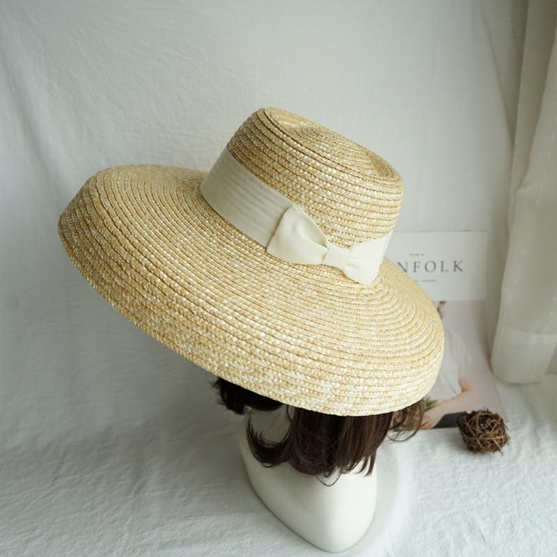 Boho Hat, Straw Hat, Floppy Vintage Hat, Linda White BLack Bow