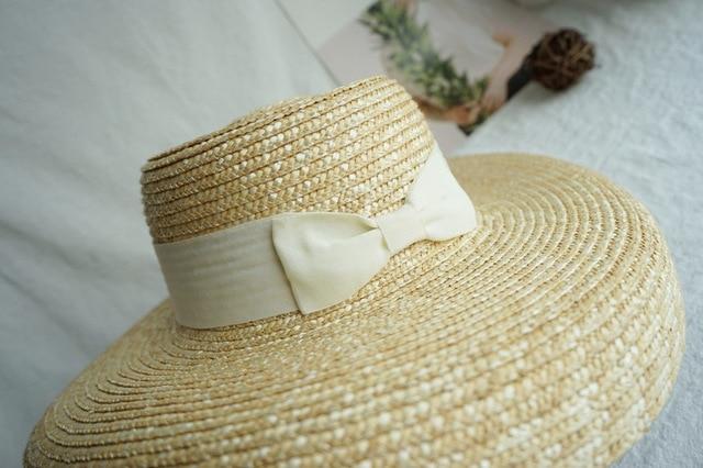 Boho Hat, Straw Hat, Floppy Vintage Hat, Linda White BLack Bow