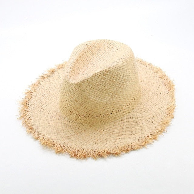 Boho Hat, Sun Hat, Beach Hat, Wide Brim Hat, Straw Hat, Natural Color