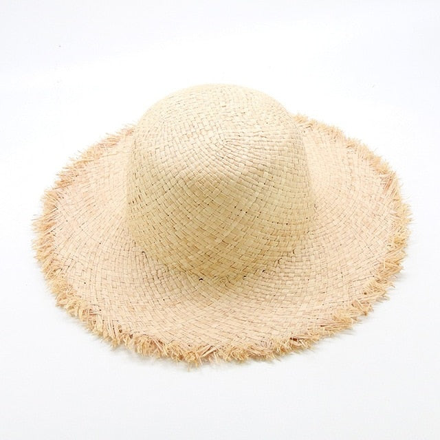 Boho Hat, Sun Hat, Beach Hat, Wide Brim Hat, Straw Hat, Natural Color