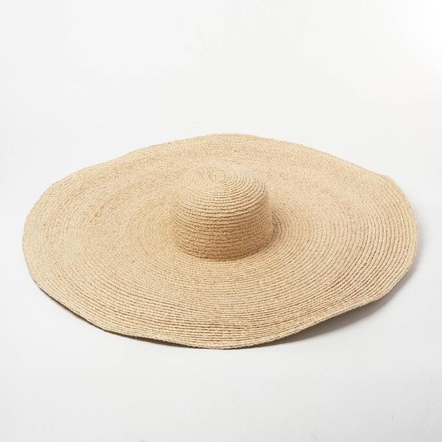 Boho Hat, Sun Hat, Beach Hat, Extra Wide Brim Straw Hat (25 cm)
