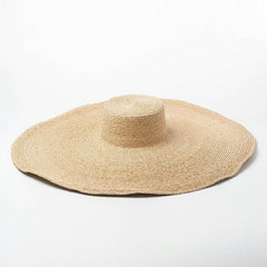 Boho Hat, Sun Hat, Beach Hat, Extra Wide Brim Straw Hat (25 cm)