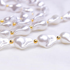 Boho Necklace, White Peal Sea Shell