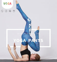 Yoga Legging, Yoga Pants, Boho Legging, Printed Tight, Blue White Lotus