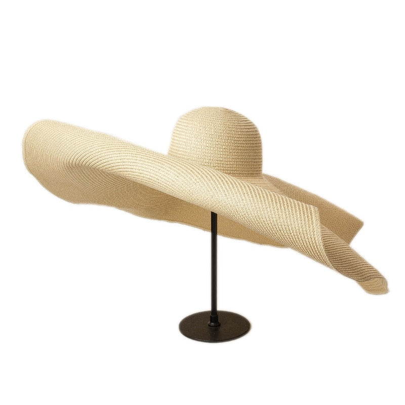 Boho Hat, Sun Hat, Beach Hat, Extra Large Wide Brim, Straw Hat, Beige, White, Black and more 20 colors,  (Soft, 26 cm)