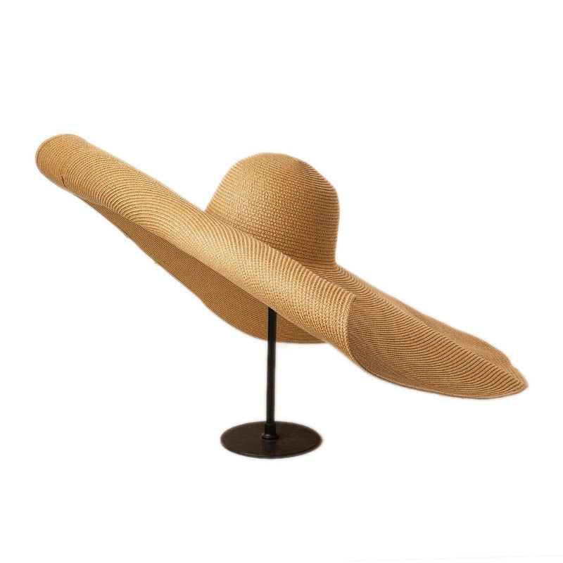 Boho Hat, Sun Hat, Beach Hat, Extra Large Wide Brim, Straw Hat, Beige, White, Black and more 20 colors,  (Soft, 26 cm)