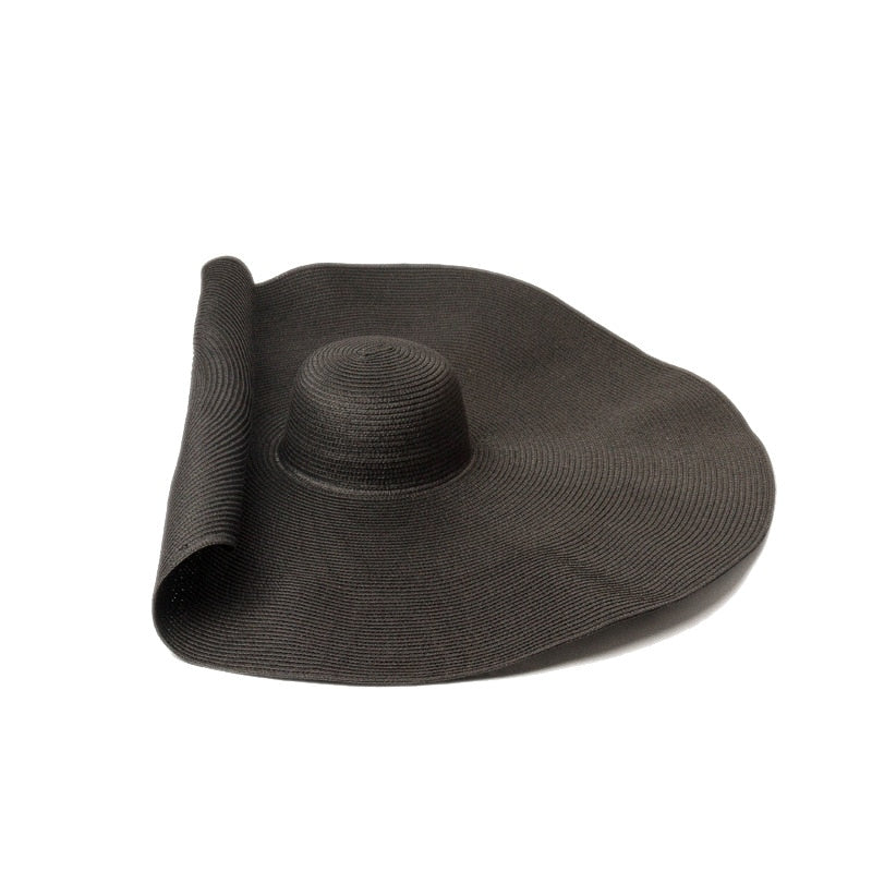 Boho Hat, Sun Hat, Beach Hat, Extra Large Wide Brim, Straw Hat, Beige, White, Black and more 20 colors,  (Soft, 26 cm)