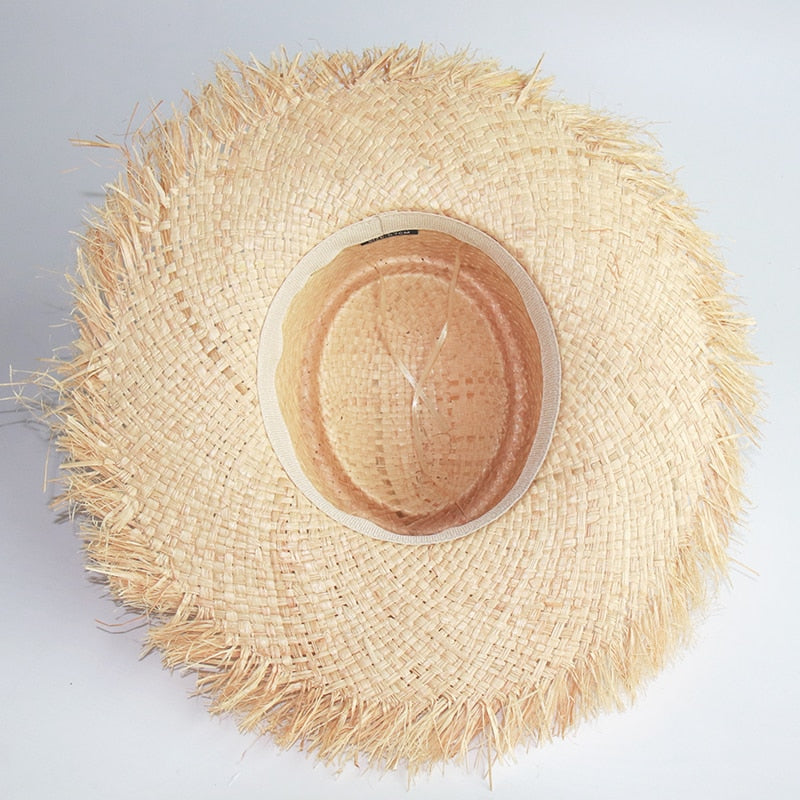 Boho Hat, Sun Hat, Beach Hat, Wide Brim Hat, Straw Hat, Natural Color
