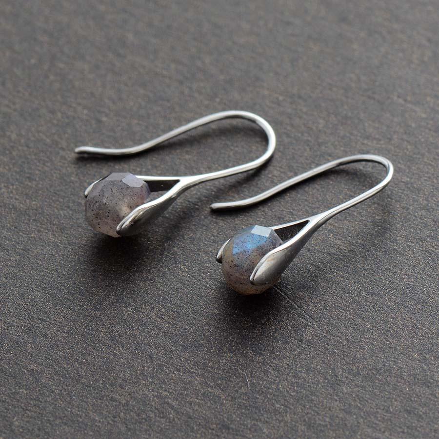 Boho Earrings, Dangle Earrings, Black Labradorite