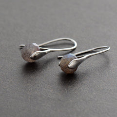 Boho Earrings, Dangle Earrings, Black Labradorite