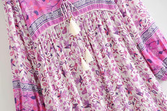 Gown Dress, Boho Maxi Dress, Loose Dress, Vintage in Pink